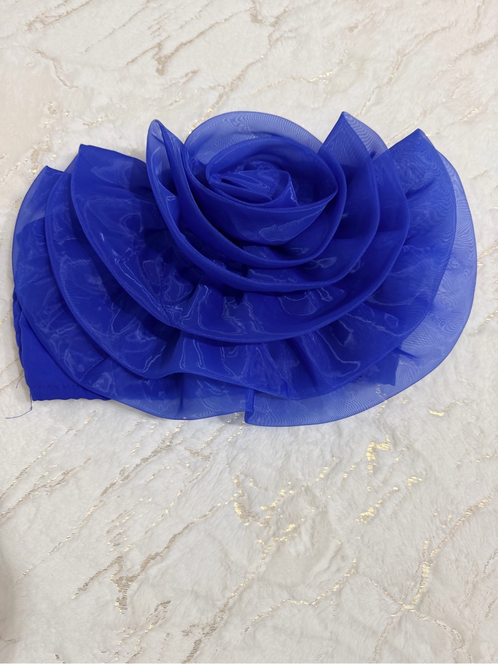 Blue Layered Organza Cropped Top